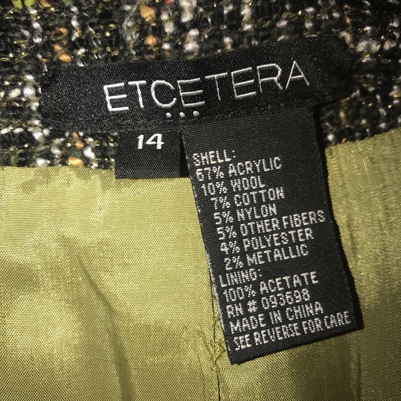 Multicolored Tweed Coat. Size 14. - Picture 5 of 7